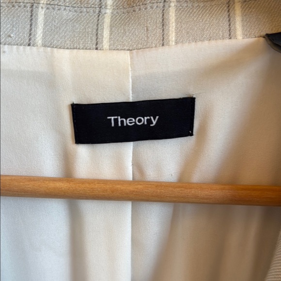 Theory Beige Striped Blazer - Picture 3 of 4